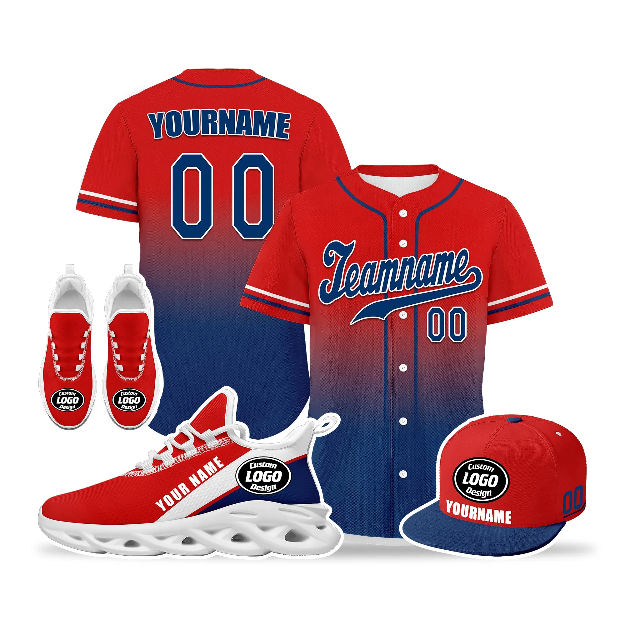 Custom Red Blue Jersey MaxSoul Shoes and Hat Combo Offer Personalized ZH-bd0b007e-e