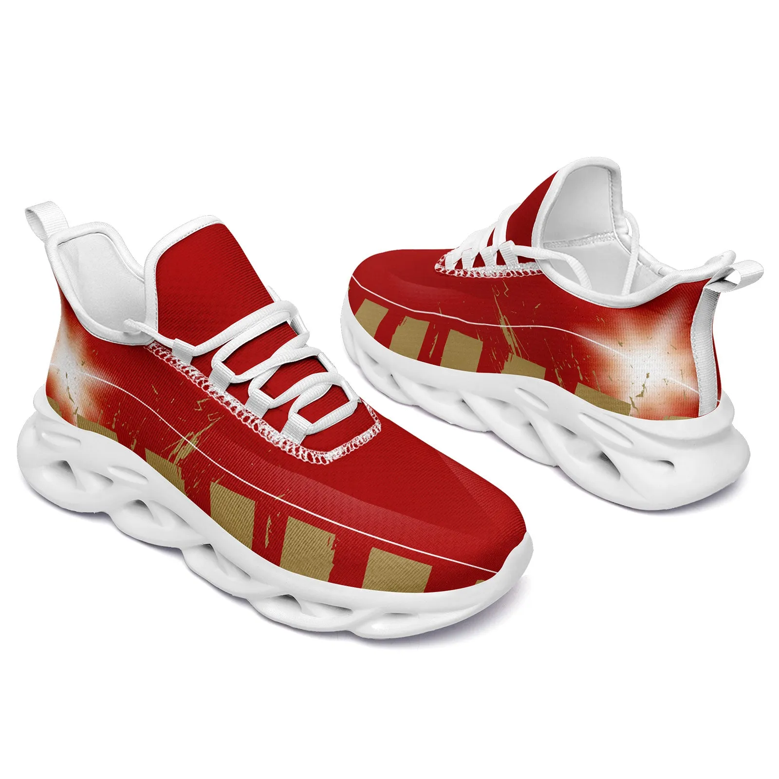 Custom Red Yellow San Francisco MaxSoul Shoes and Hat Combo Offer Personalized Combo ZH-D020264-25