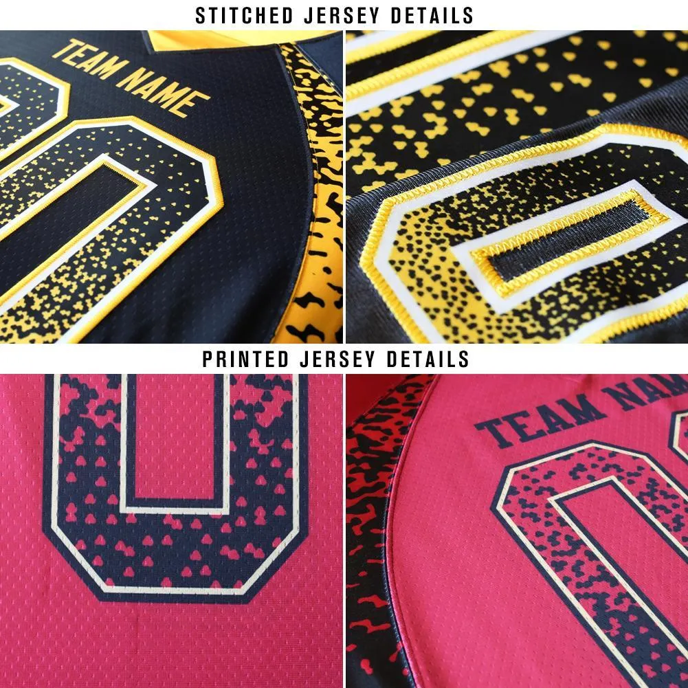 Custom White Black-Vegas Gold Mesh Drift Fashion Football Jersey