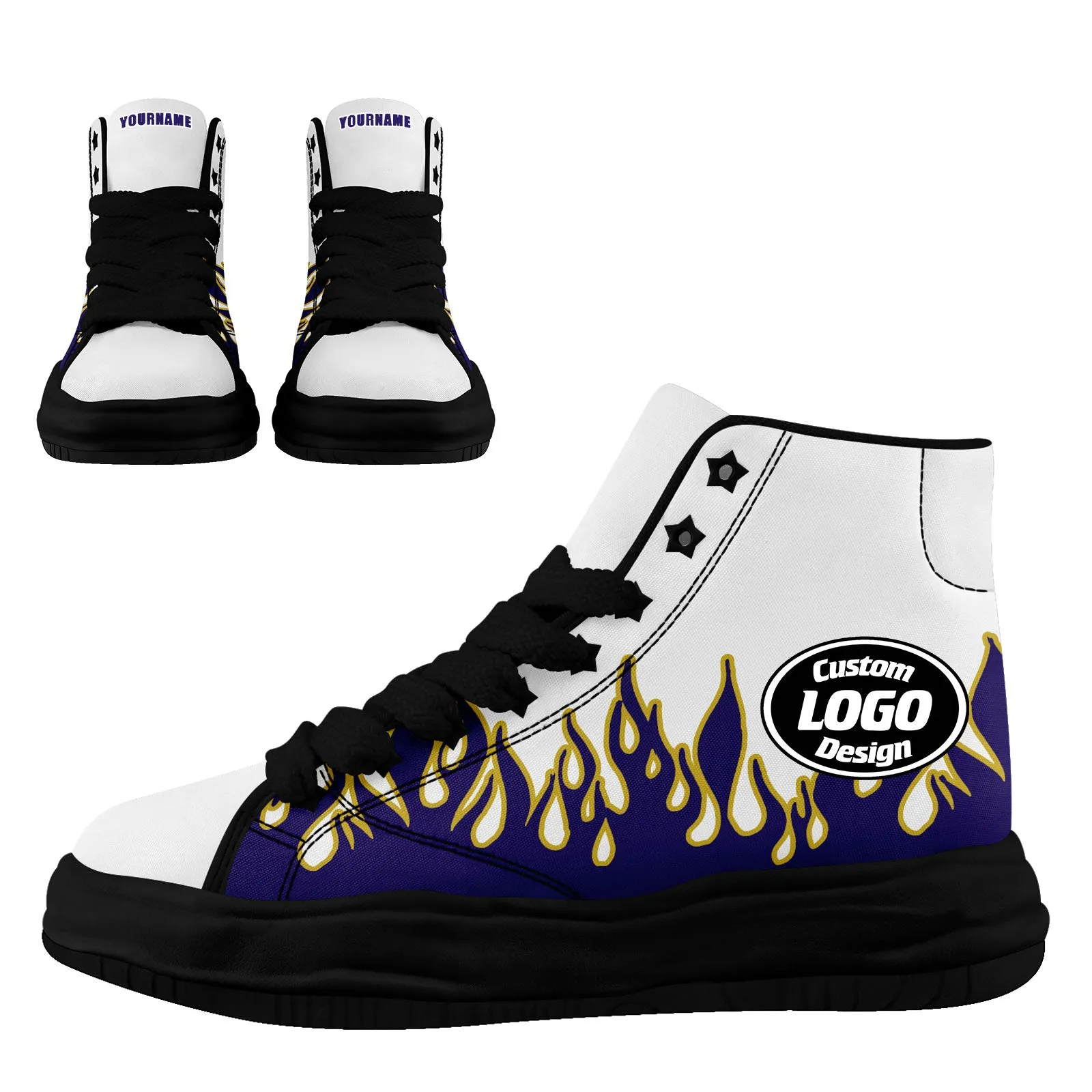 Custom White Purple Baltimore Firesoul Shoes Personalized Sneaker FN039-D020272-2