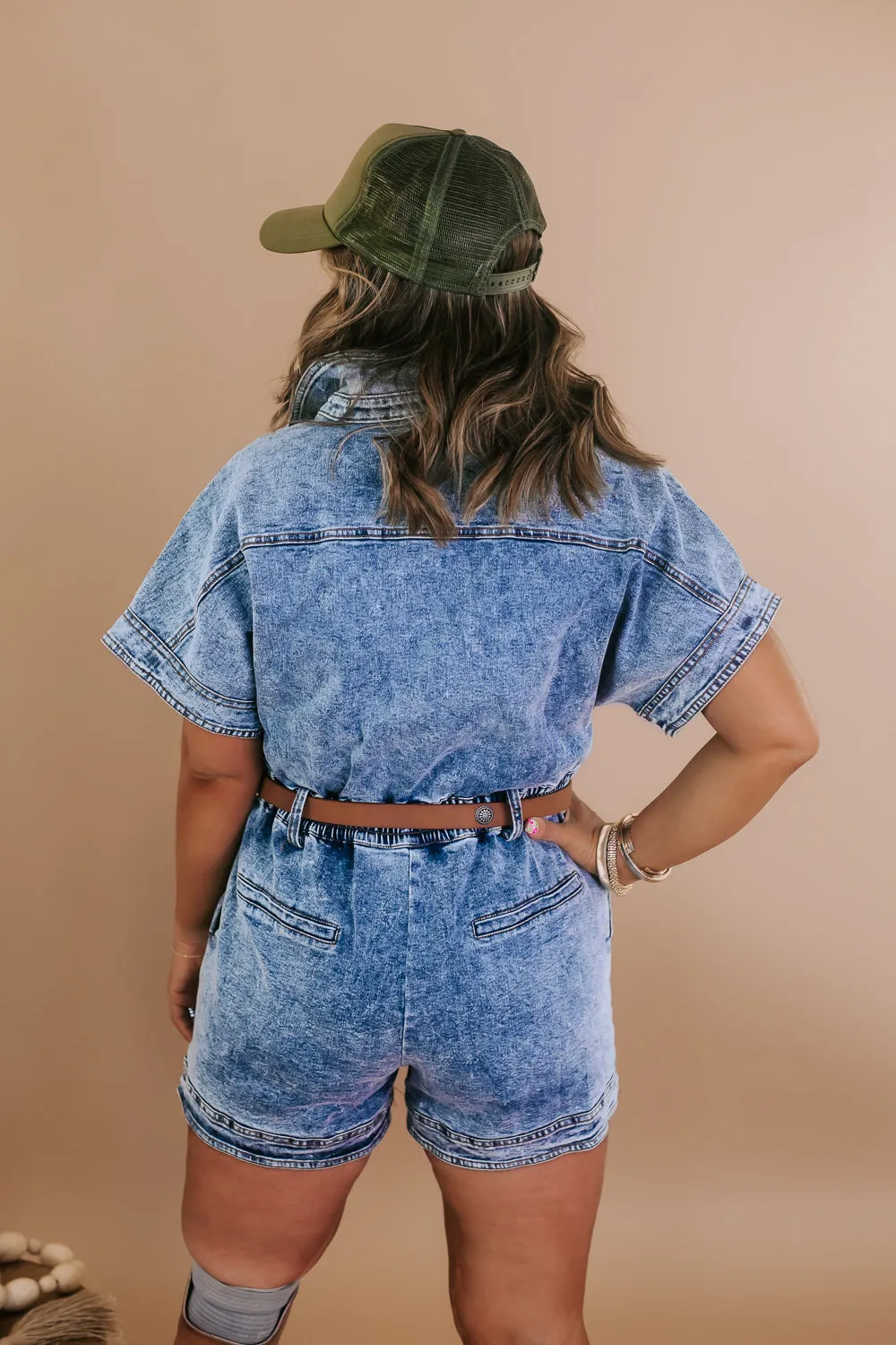 Denim Collared Romper