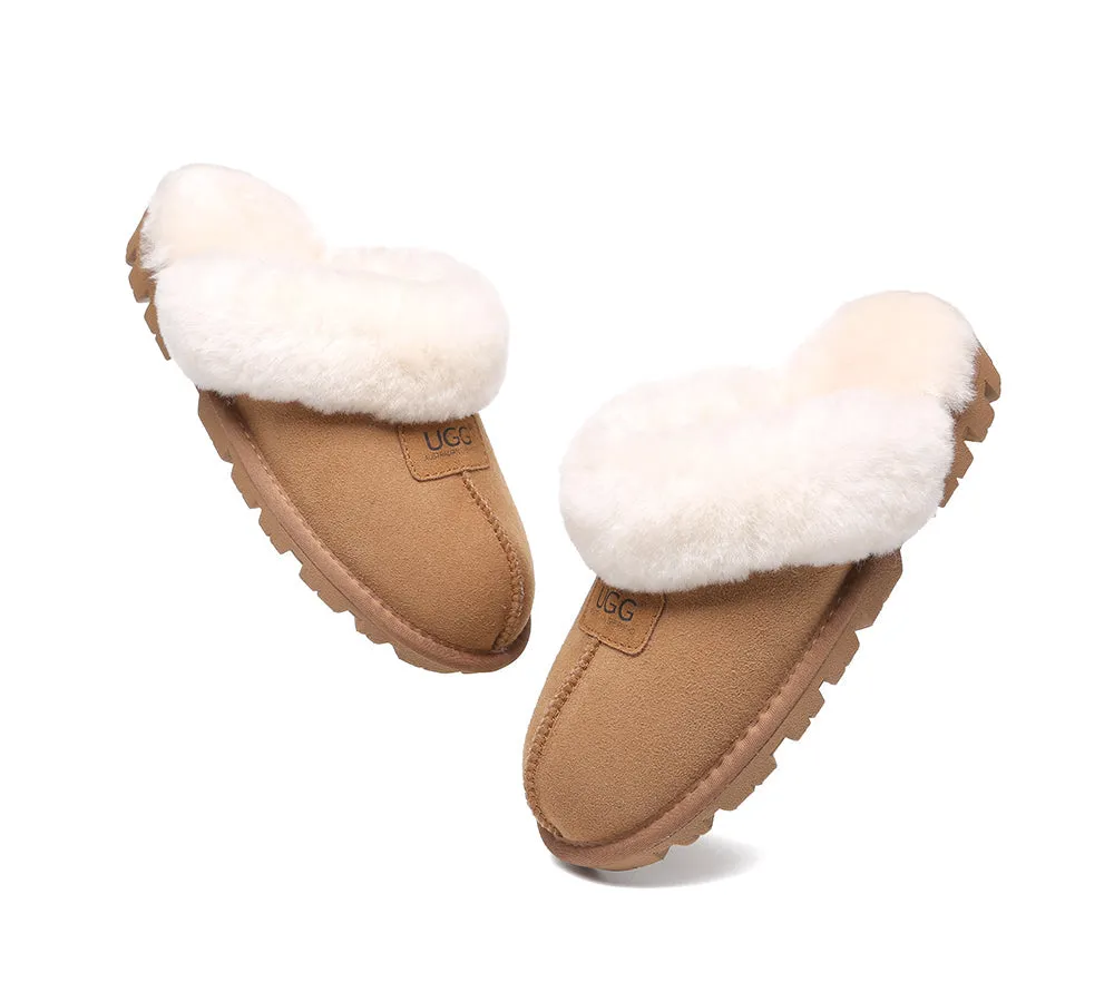 Double Face Sheepskin Wool Home Slippers Suzie Scuff