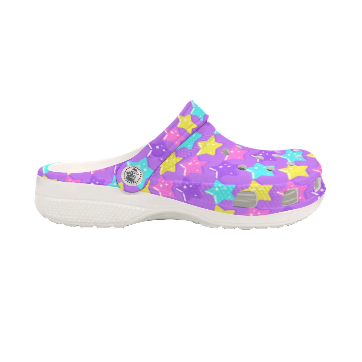 Electric Star Wave Purple Classic Clogs Women's Shoes