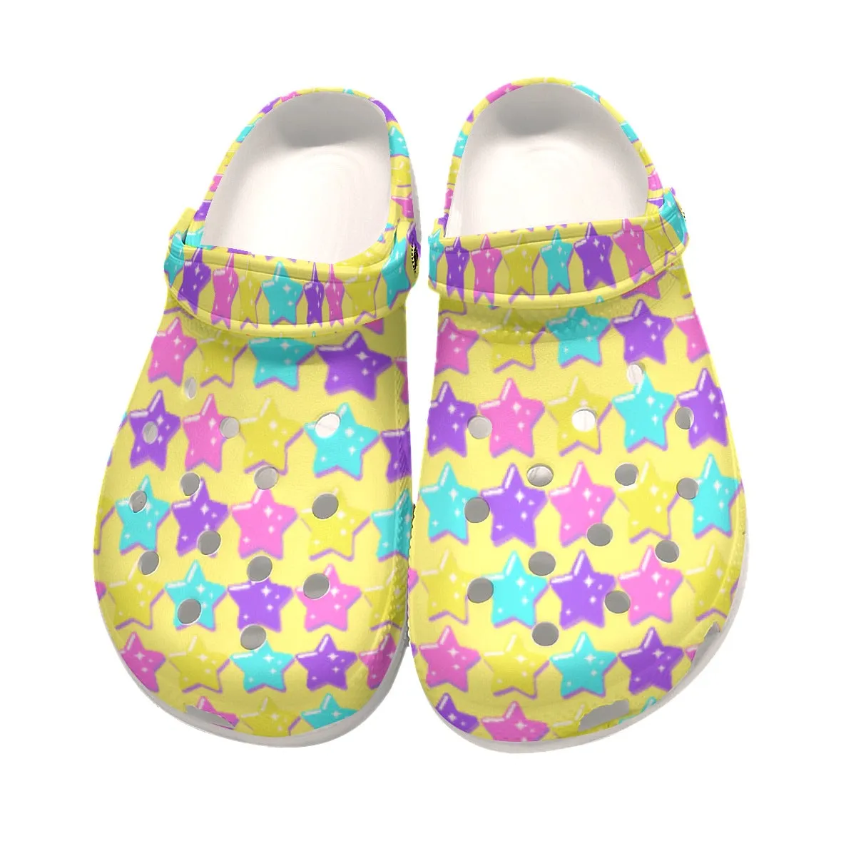 Electric Star Wave Yellow Classic Clogs Women's Shoes