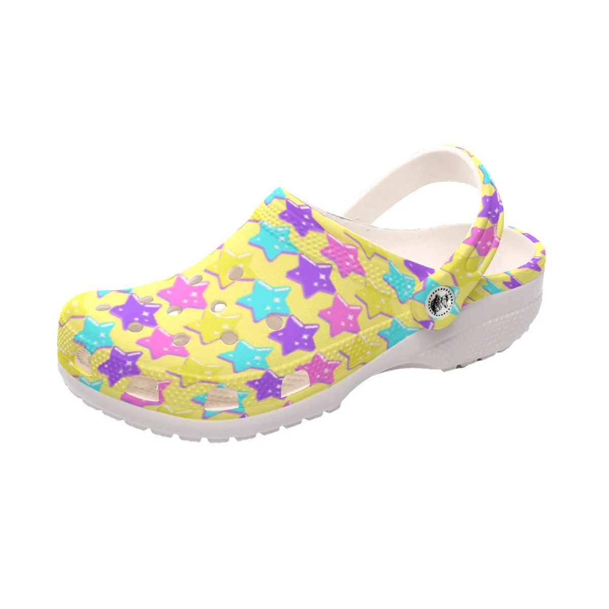 Electric Star Wave Yellow Classic Clogs Women's Shoes