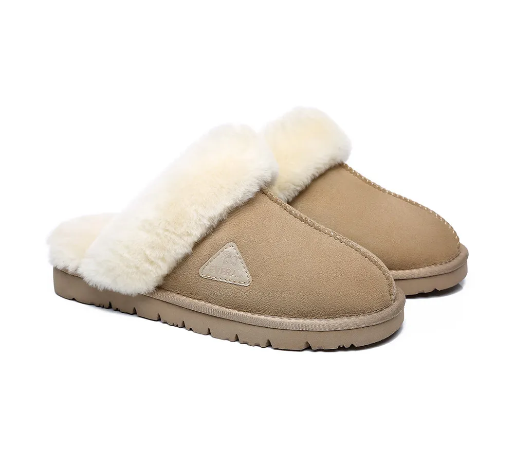 EVERAU® UGG Slippers Premium Sheepskin Wool Scuff Muffin