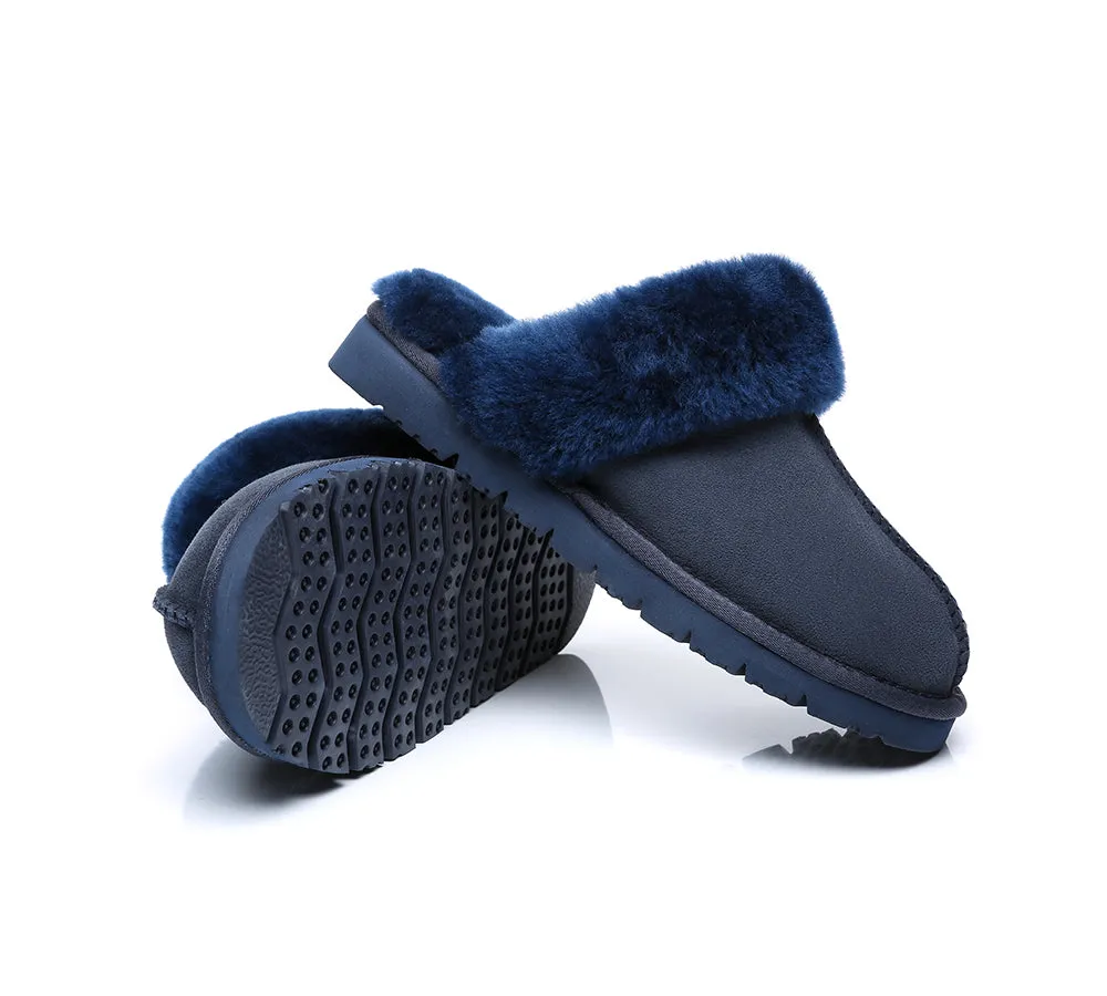 EVERAU® UGG Slippers Premium Sheepskin Wool Scuff Muffin