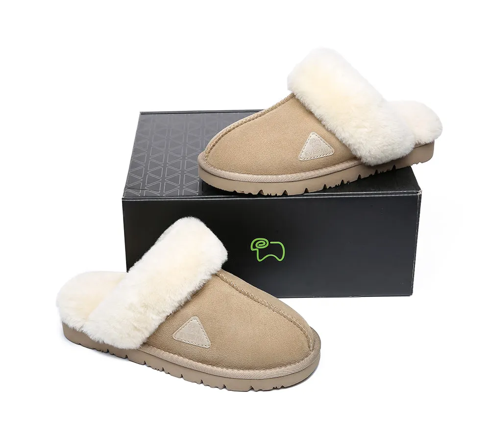 EVERAU® UGG Slippers Premium Sheepskin Wool Scuff Muffin