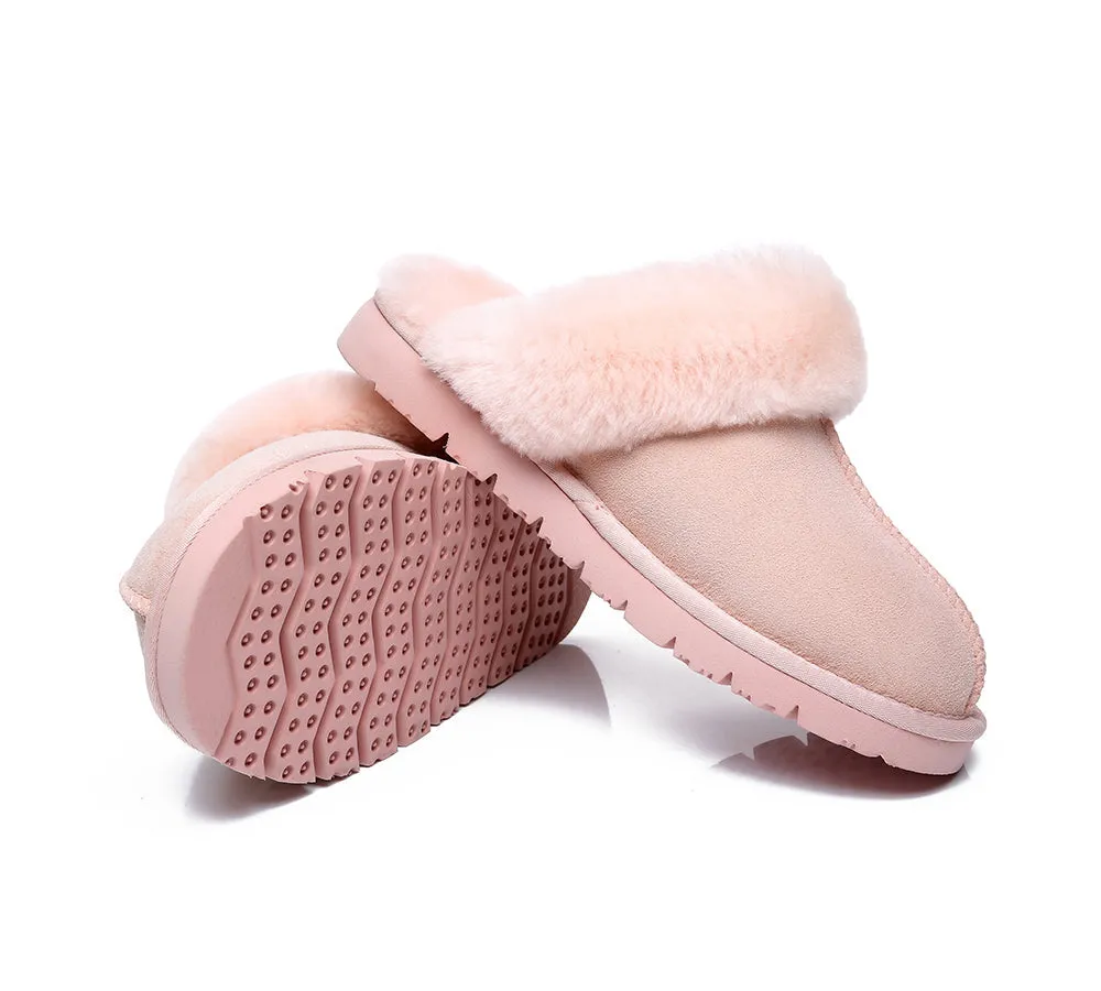 EVERAU® UGG Slippers Premium Sheepskin Wool Scuff Muffin