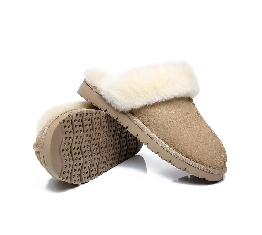 EVERAU® UGG Slippers Premium Sheepskin Wool Scuff Muffin