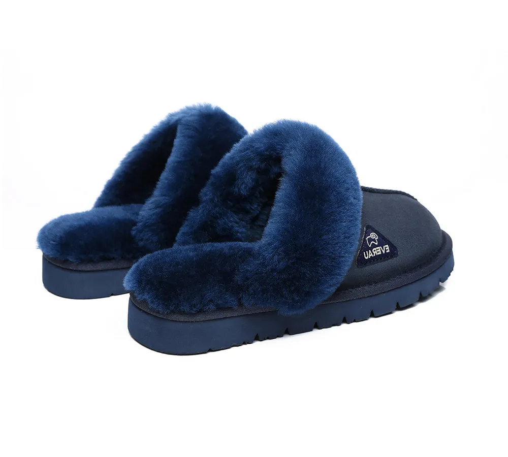 EVERAU® UGG Slippers Premium Sheepskin Wool Scuff Muffin