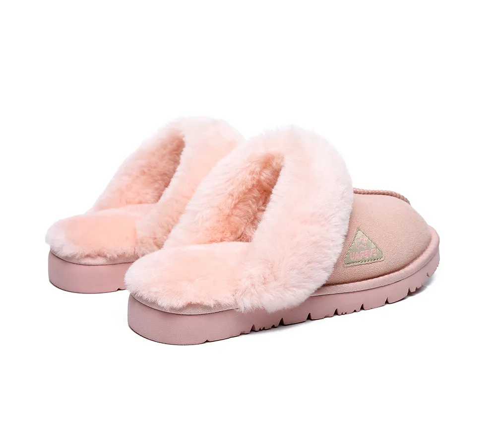 EVERAU® UGG Slippers Premium Sheepskin Wool Scuff Muffin