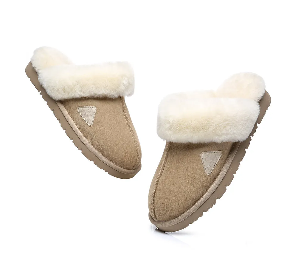 EVERAU® UGG Slippers Premium Sheepskin Wool Scuff Muffin