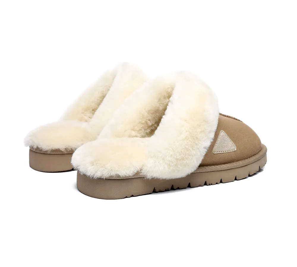 EVERAU® UGG Slippers Premium Sheepskin Wool Scuff Muffin