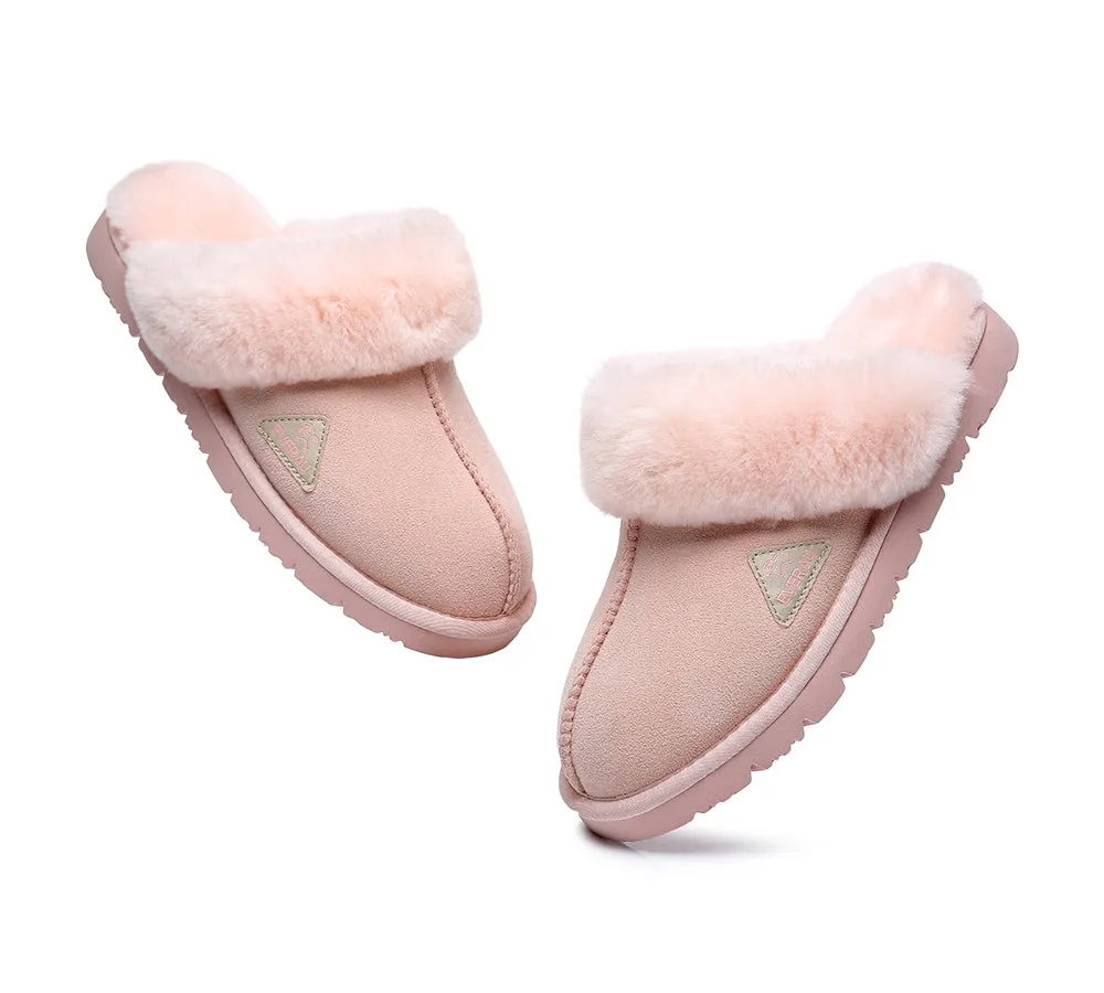 EVERAU® UGG Slippers Premium Sheepskin Wool Scuff Muffin