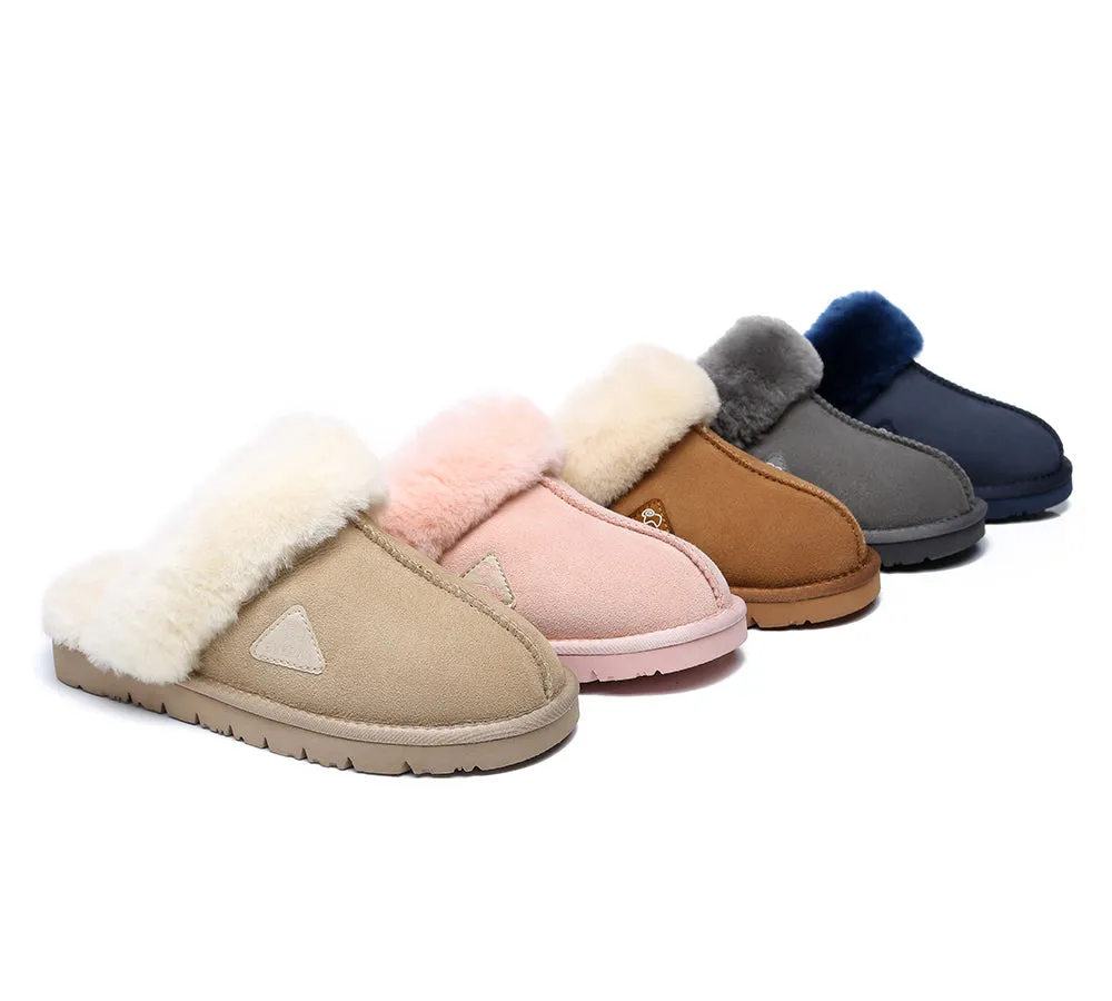 EVERAU® UGG Slippers Premium Sheepskin Wool Scuff Muffin