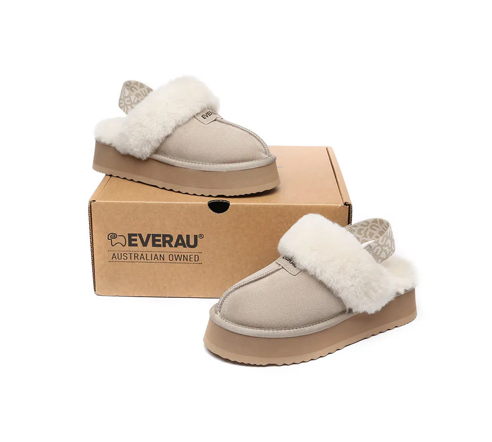 EVERAU® UGG Women Removable Strap Slingback Platform Slippers Forever