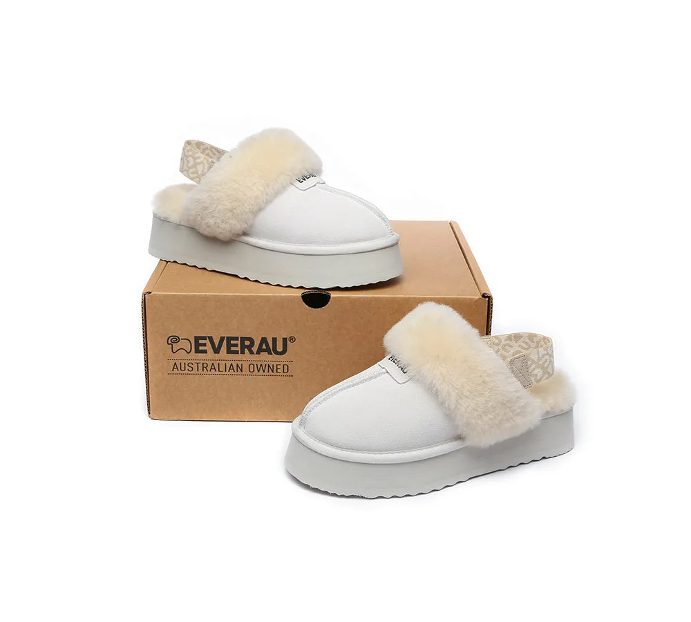 EVERAU® UGG Women Removable Strap Slingback Platform Slippers Forever