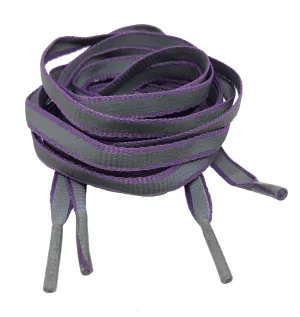 Flat Reflective Lilac Shoelaces - 8mm wide