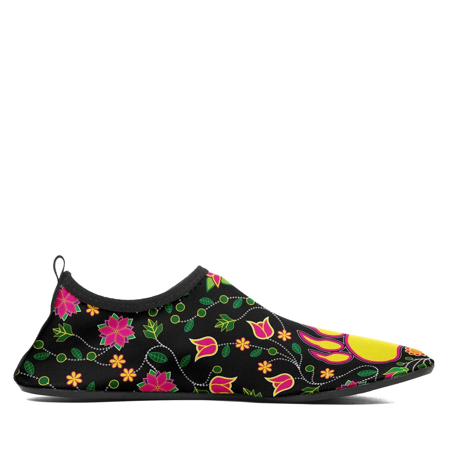 Floral Bearpaw Pink and Yellow Kid's Sockamoccs Slip On Shoes