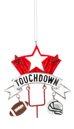 Football Dangle Ornament - Touchdown