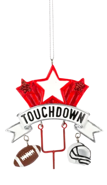 Football Dangle Ornament - Touchdown