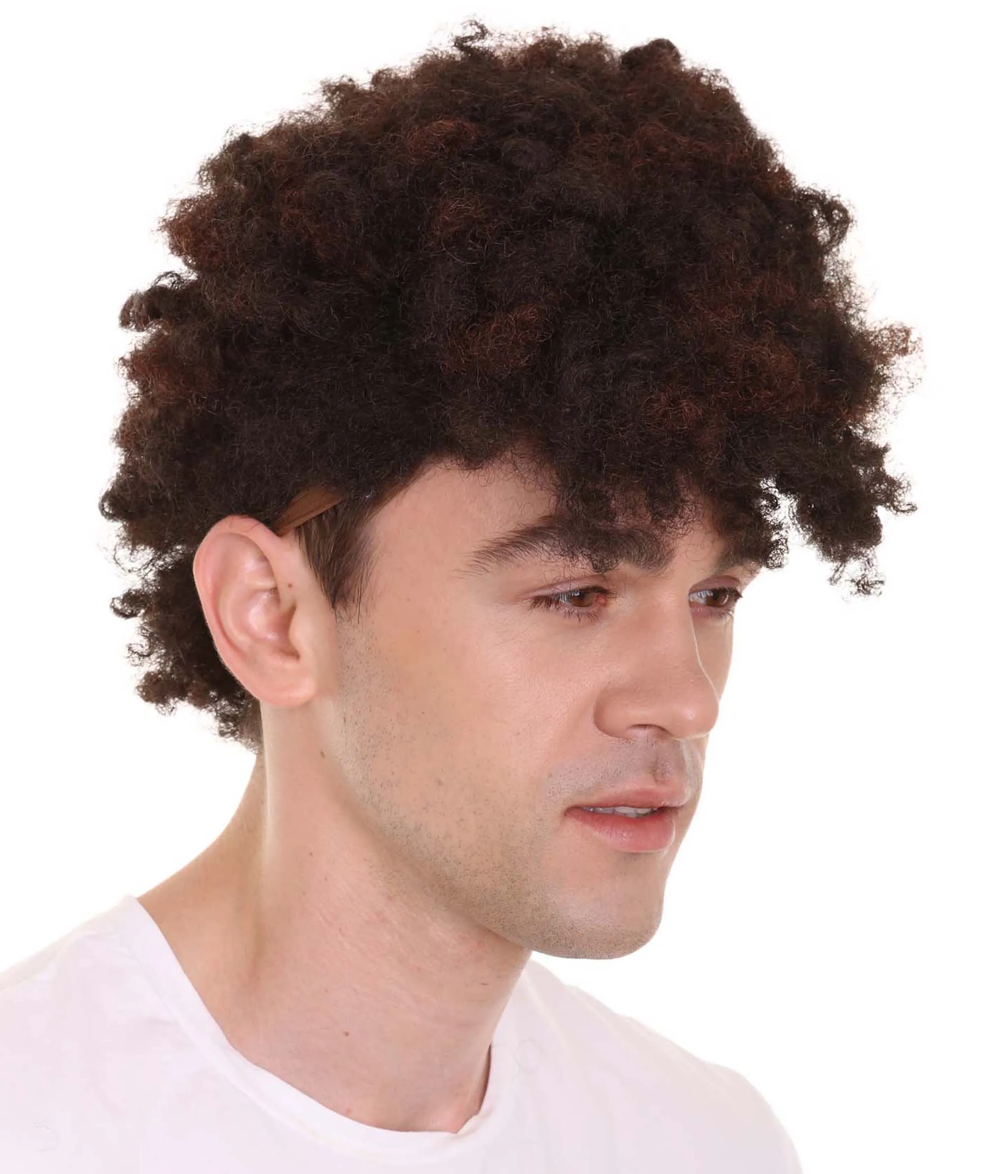 Football | Men's Football Curly Brown Wig