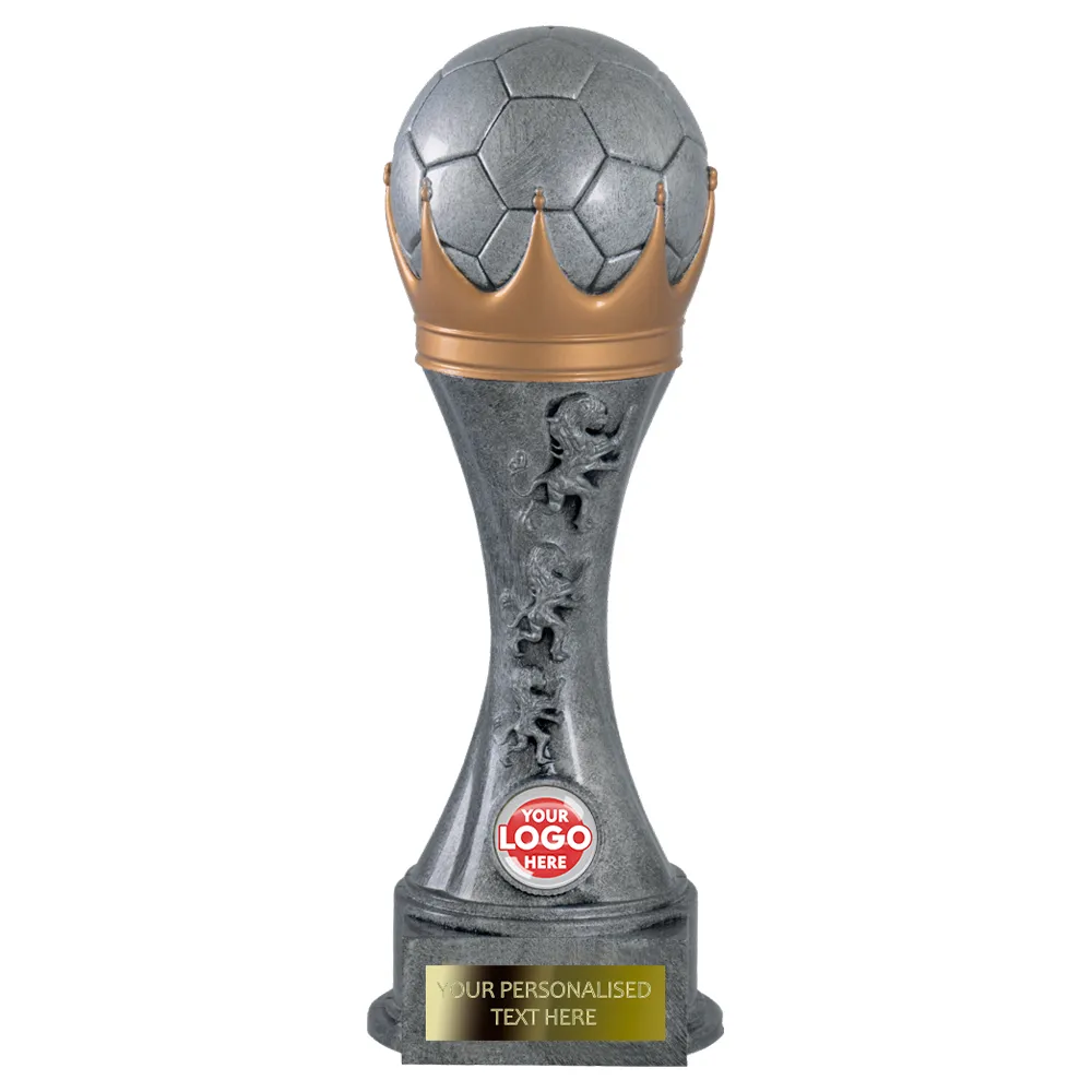 Football Soccerball Statuette with Golden Crown Design (CRL1/2/3/4ASG)