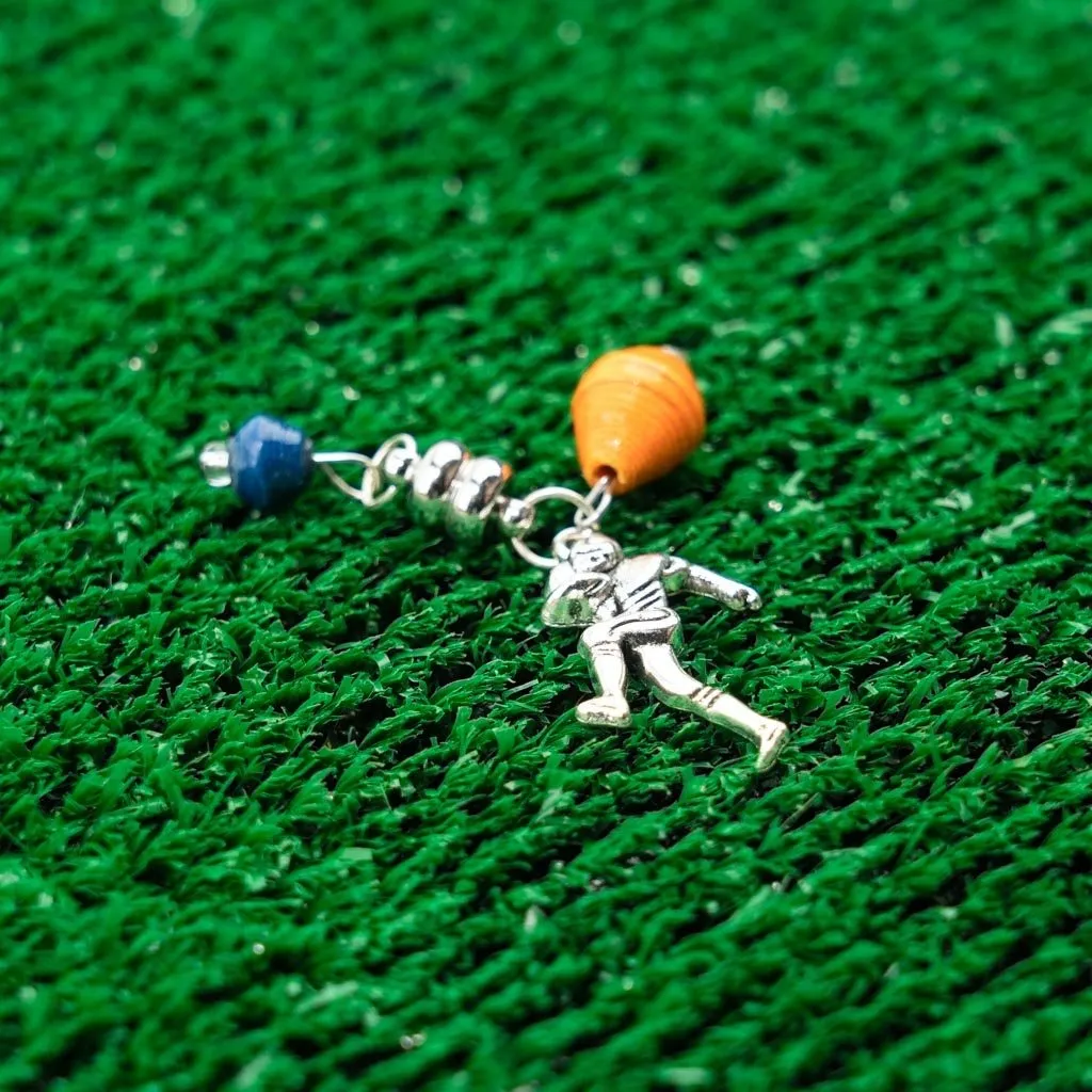 Game Day Wine Charms - Orange & Navy