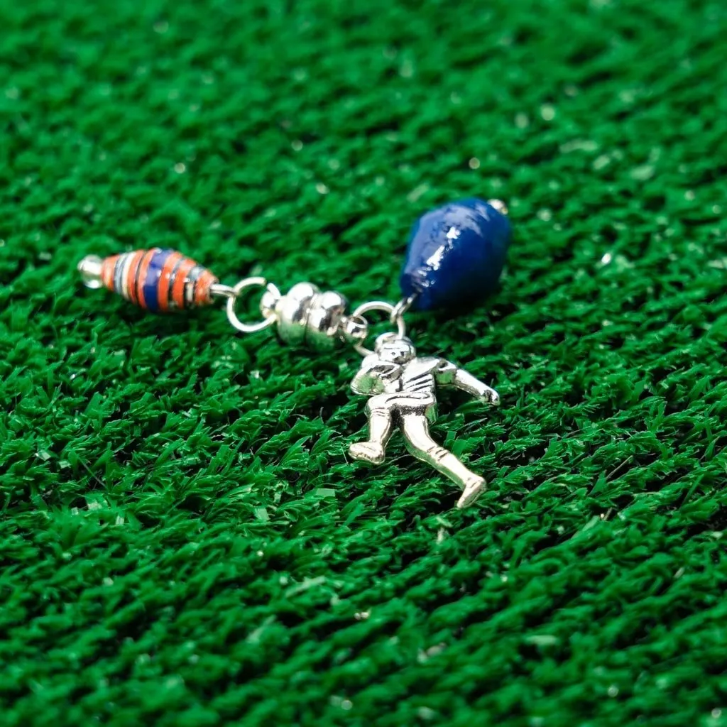 Game Day Wine Charms - Orange & Navy