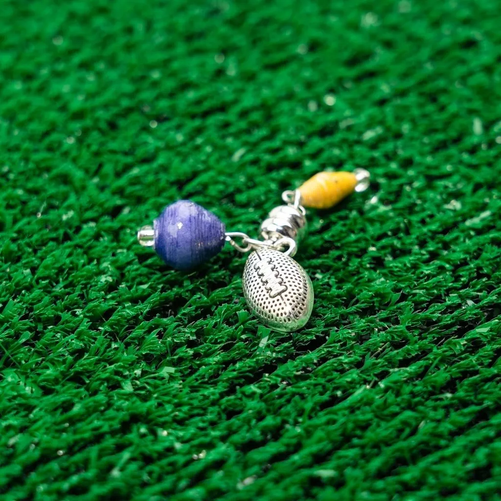 Game Day Wine Charms - Purple & Gold