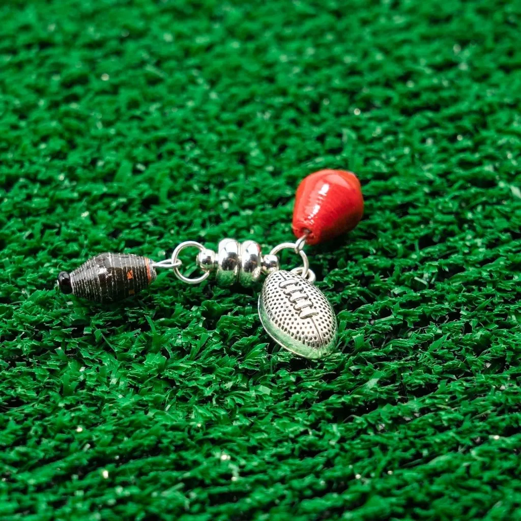 Game Day Wine Charms -  Red & Black