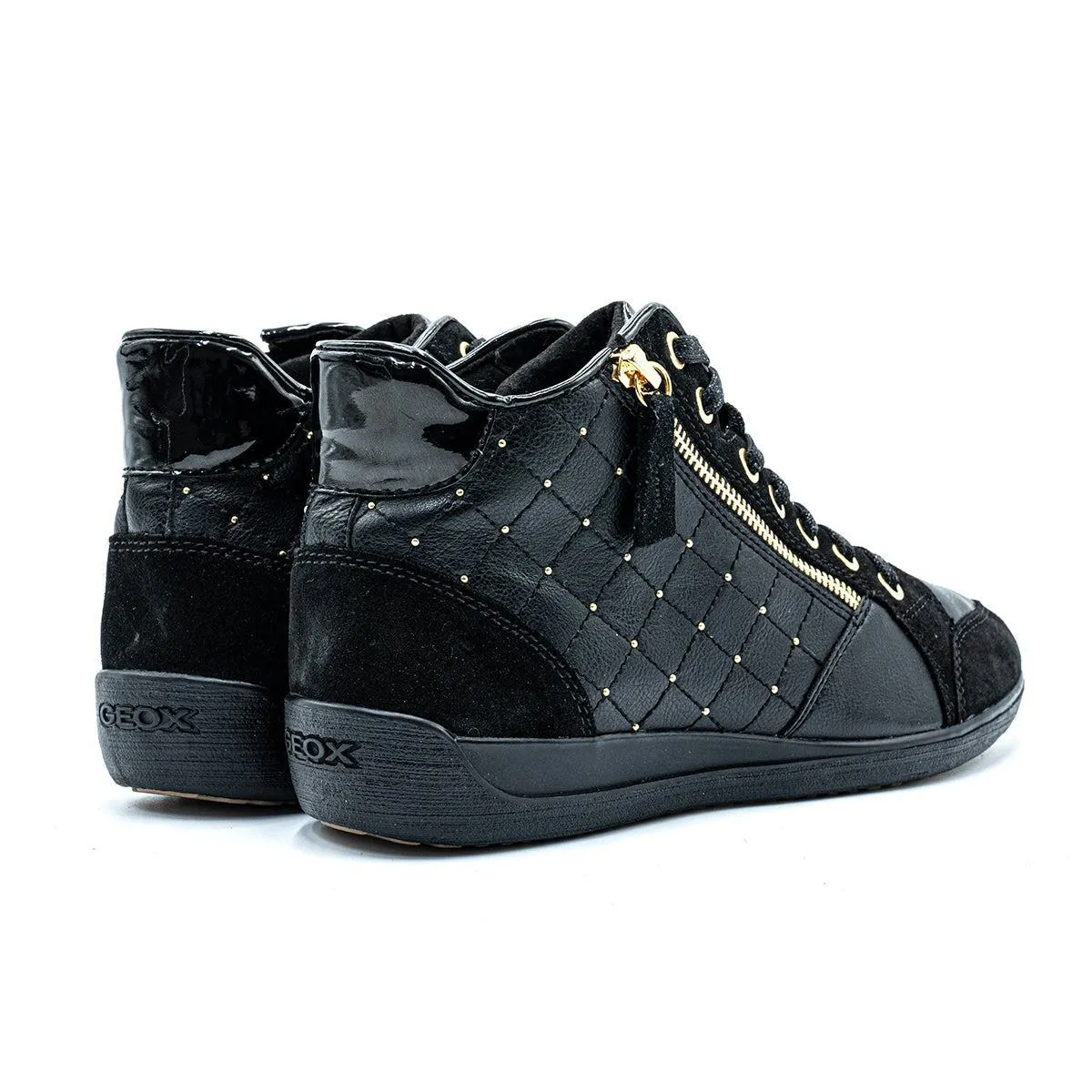 Geox Myria High-Top Sneakers Leather Black Colour For Women