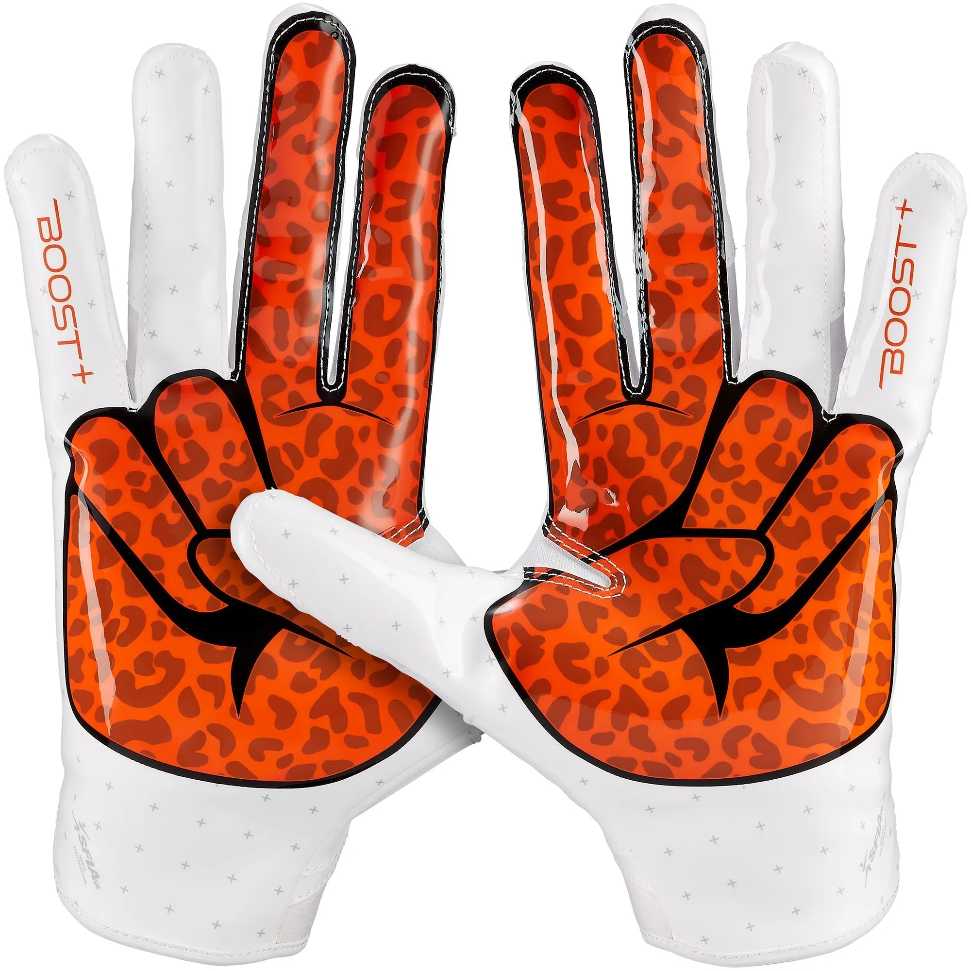 Grip Boost Peace Stealth 6 Boost Plus Football Gloves - White/Orange