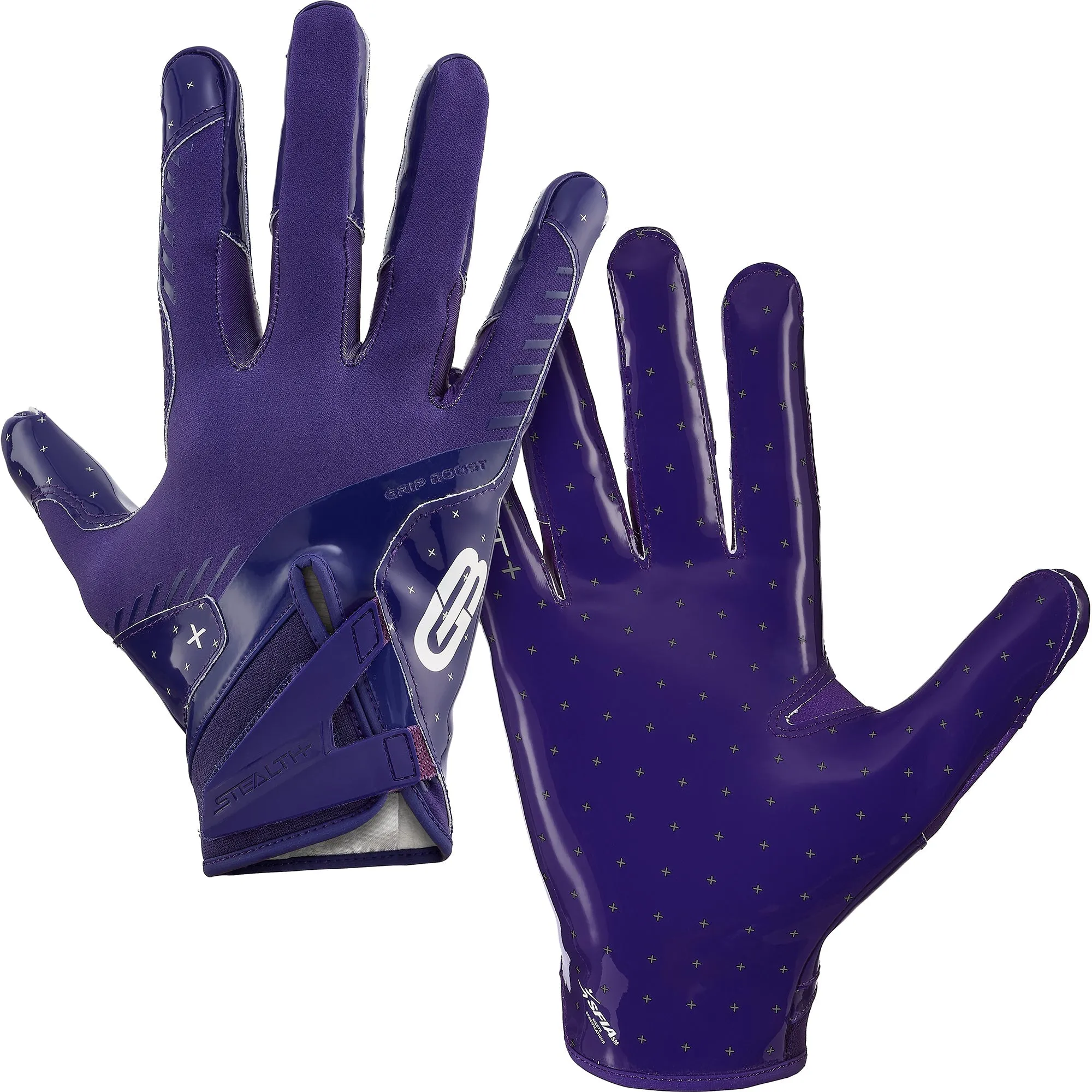 Grip Boost Solid Purple Stealth 6.0 Boost Plus Youth Football Gloves