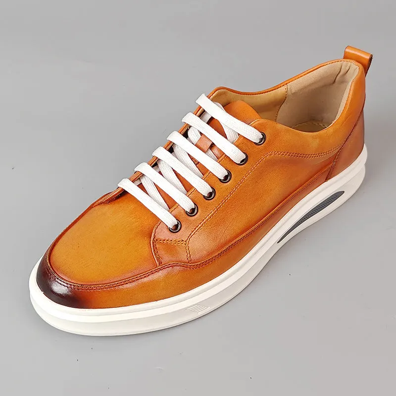 Hand-Painted Exotic Leather Casual Shoes