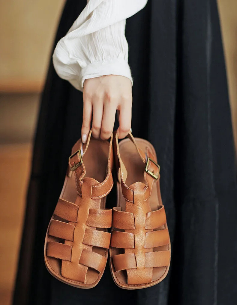 Handmade Retro Soft Sole Fisherman Sandals Slingback