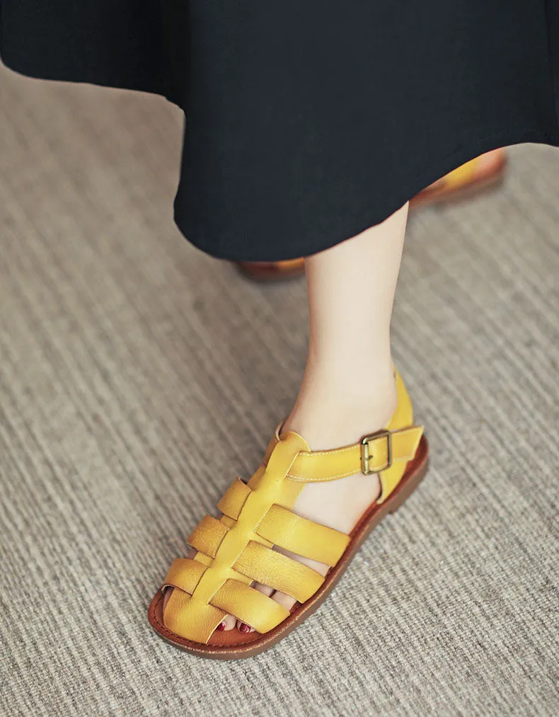 Handmade Retro Soft Sole Fisherman Sandals Slingback