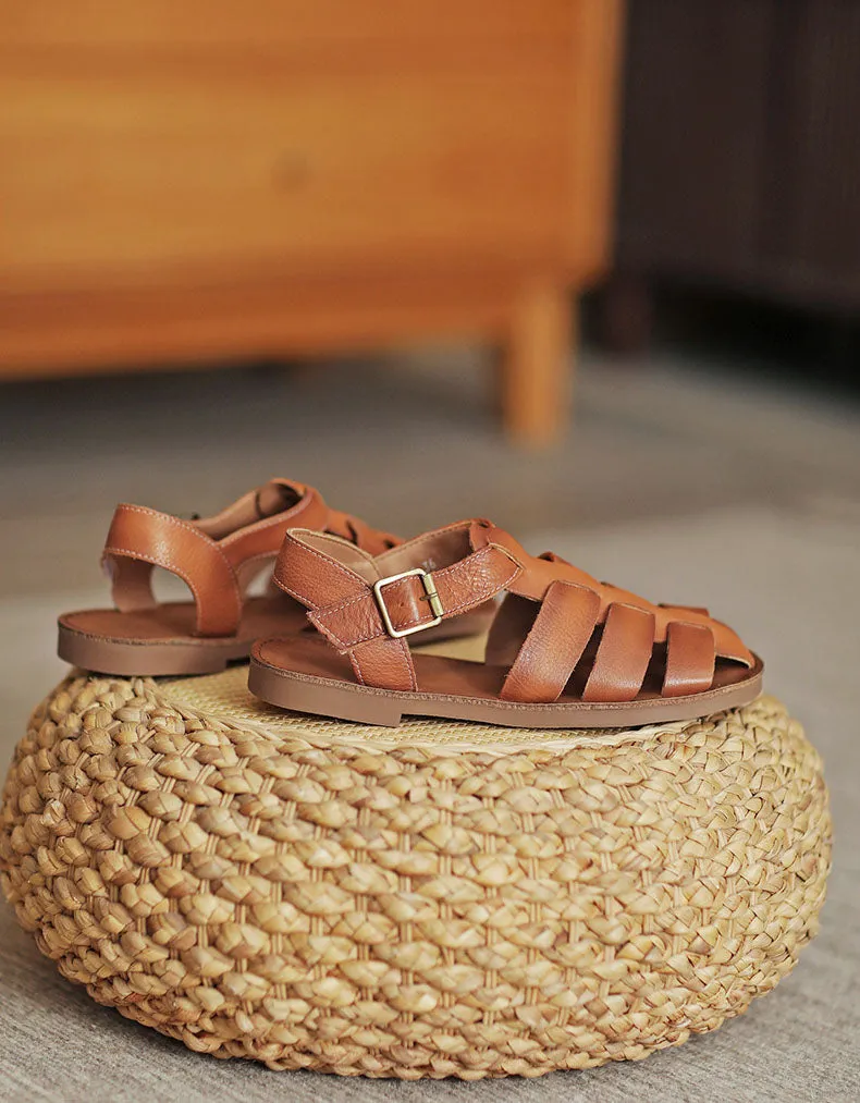 Handmade Retro Soft Sole Fisherman Sandals Slingback