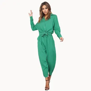 Hauss Avocado Collar Organic Cotton Womens Jumpsuit