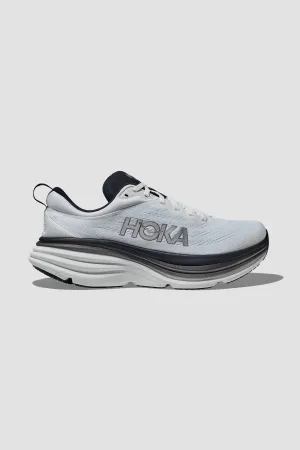 Hoka Men's Bondi 8 Sneaker in White/Black