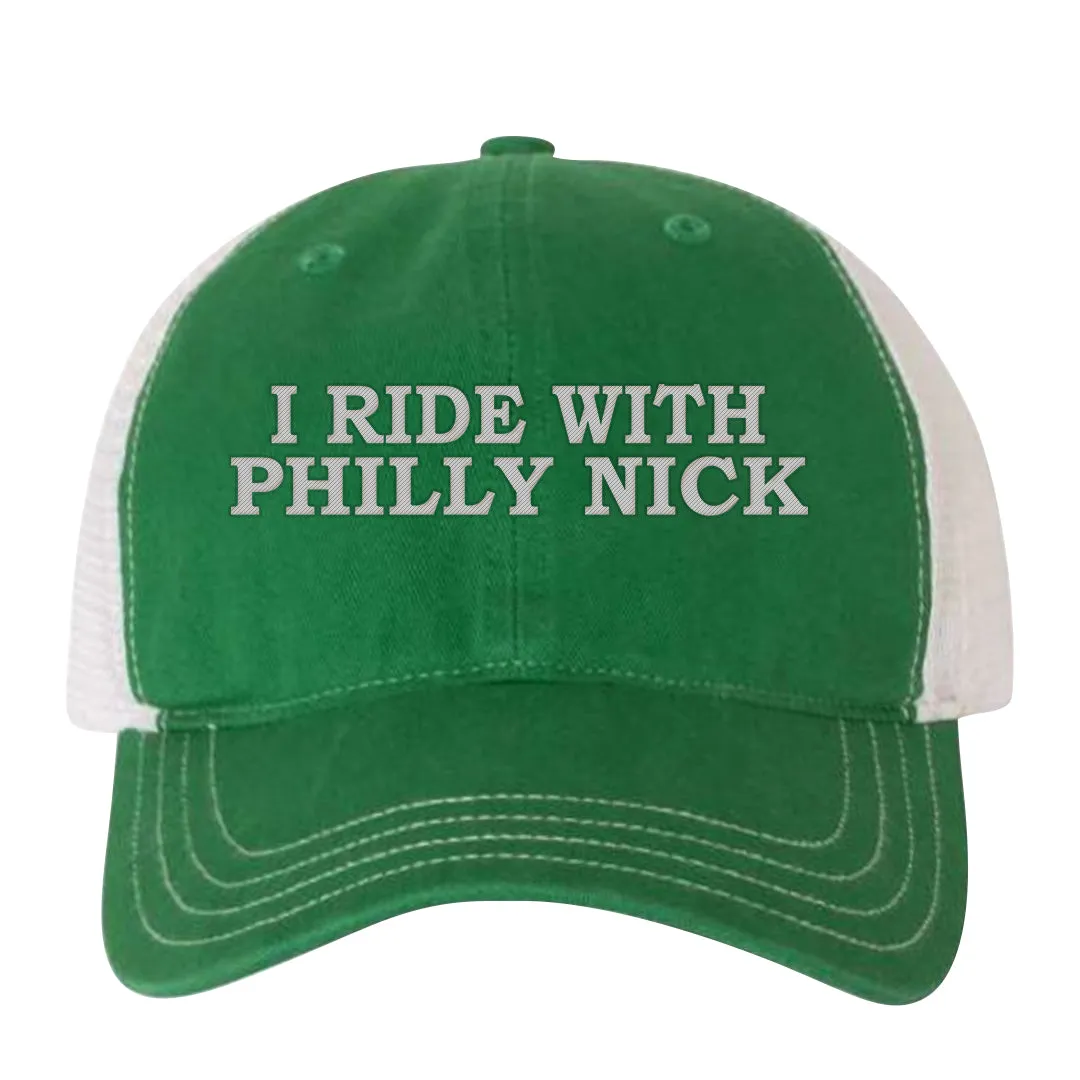 I Ride With Philly Nick Kelly Green Trucker Dad Hat | Philadelphia Football