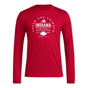 Indiana Hoosiers Adidas Football Long Sleeve Crimson T-Shirt