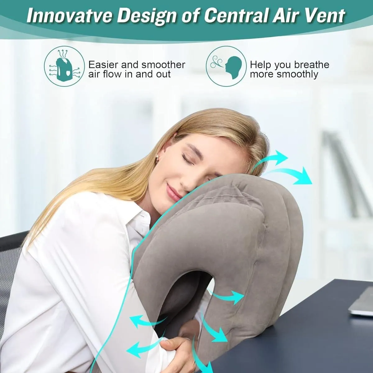 Inflatable Travel Pillow, Airplane Neck Pillow