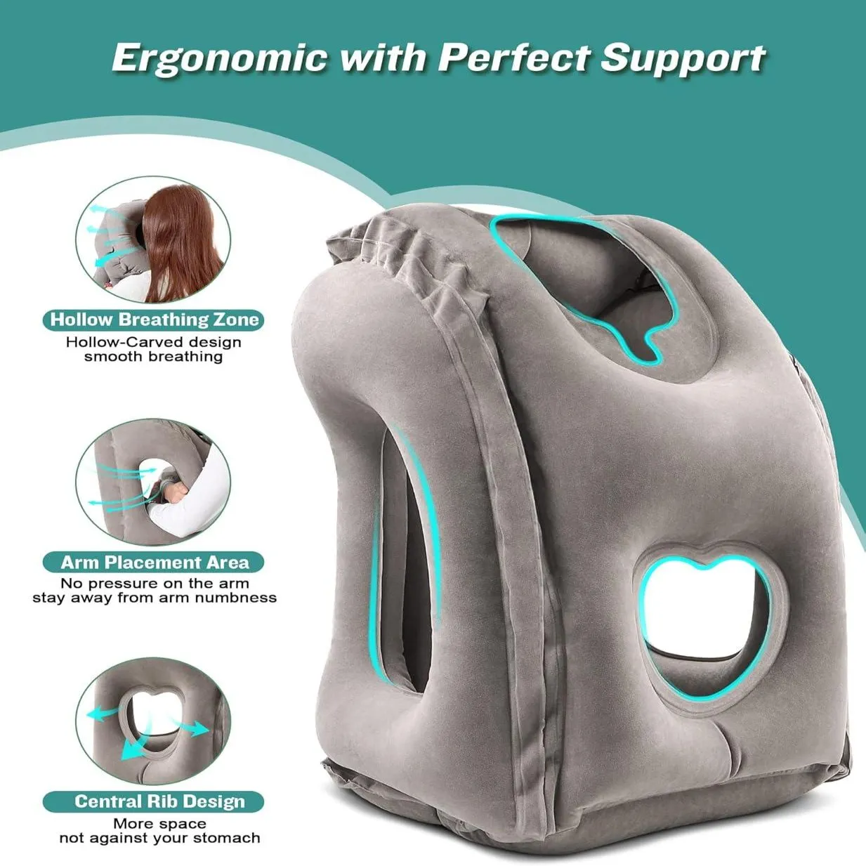 Inflatable Travel Pillow, Airplane Neck Pillow