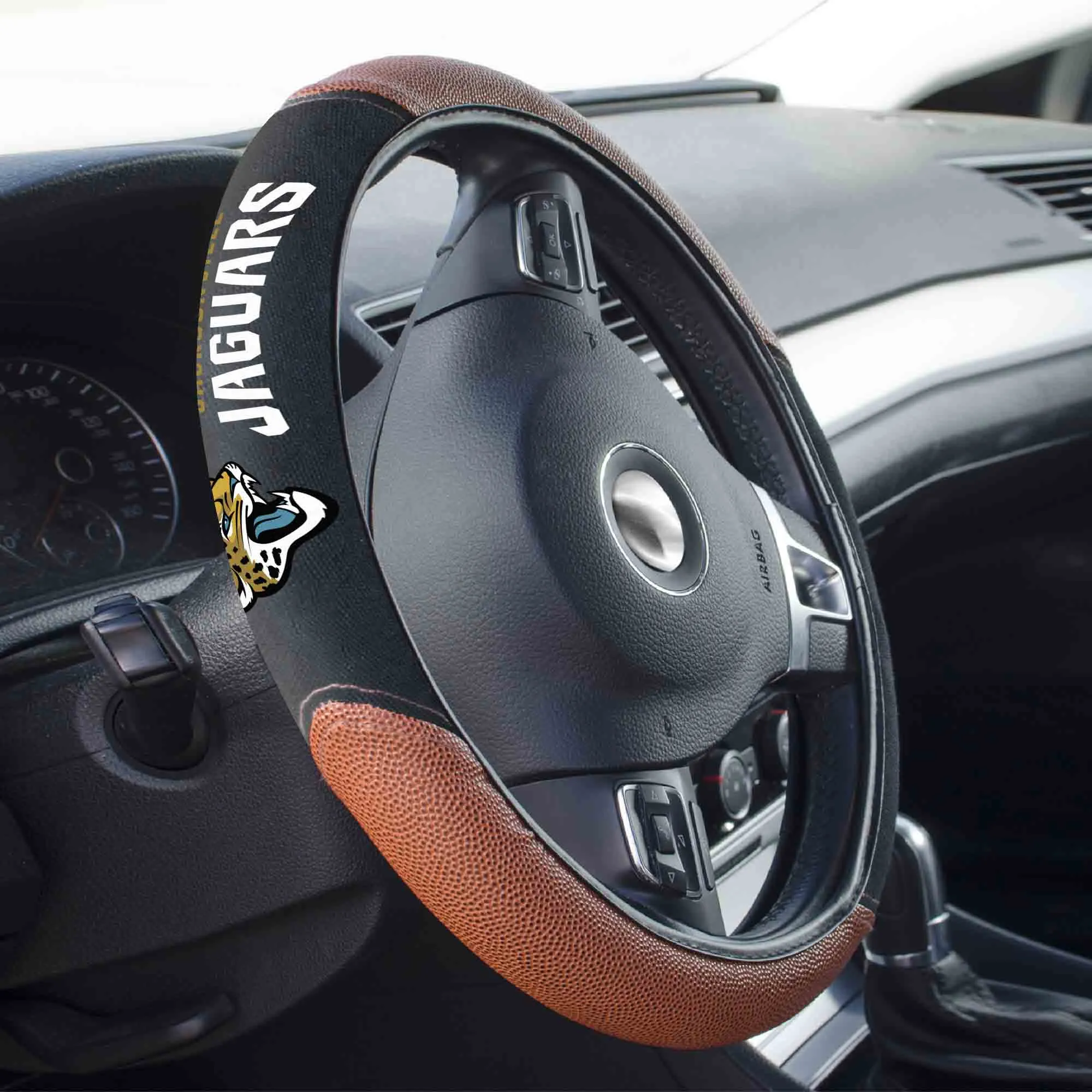 Jacksonville Jaguars Football Grip Steering Wheel Cover 15" Diameter