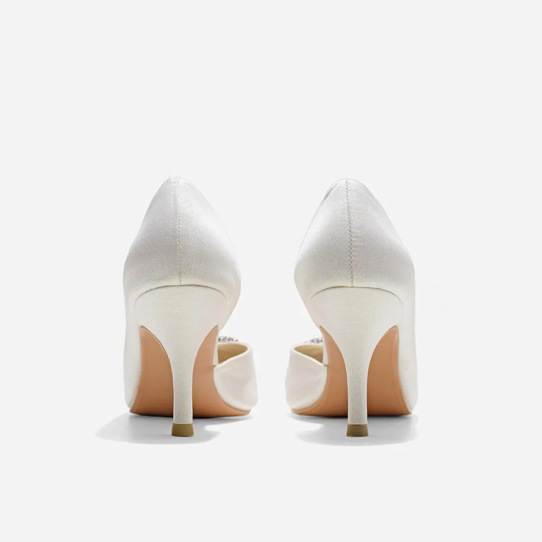 Jade Cynthia White Glitter Heels