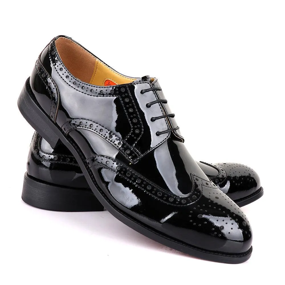 John Mendson Oxford Wetlips Black Shoe