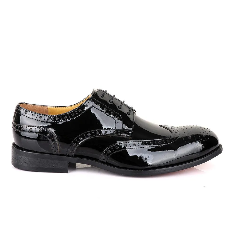 John Mendson Oxford Wetlips Black Shoe