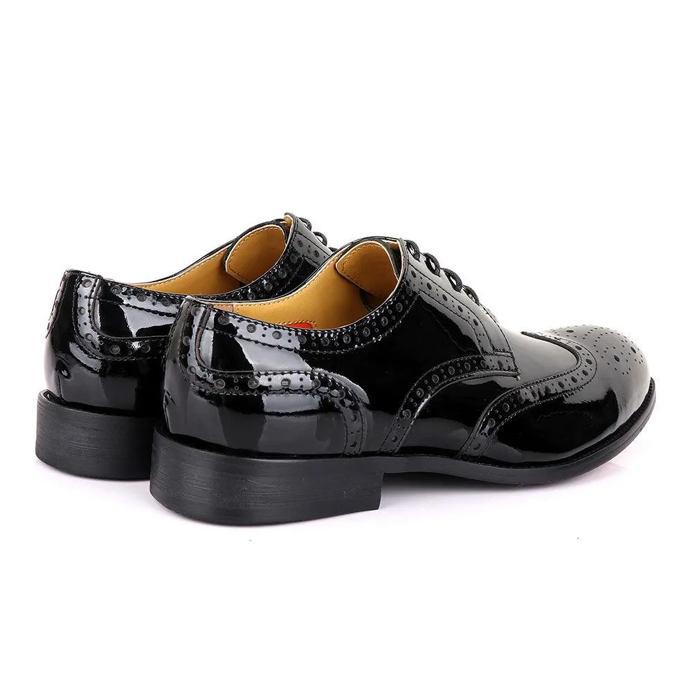 John Mendson Oxford Wetlips Black Shoe